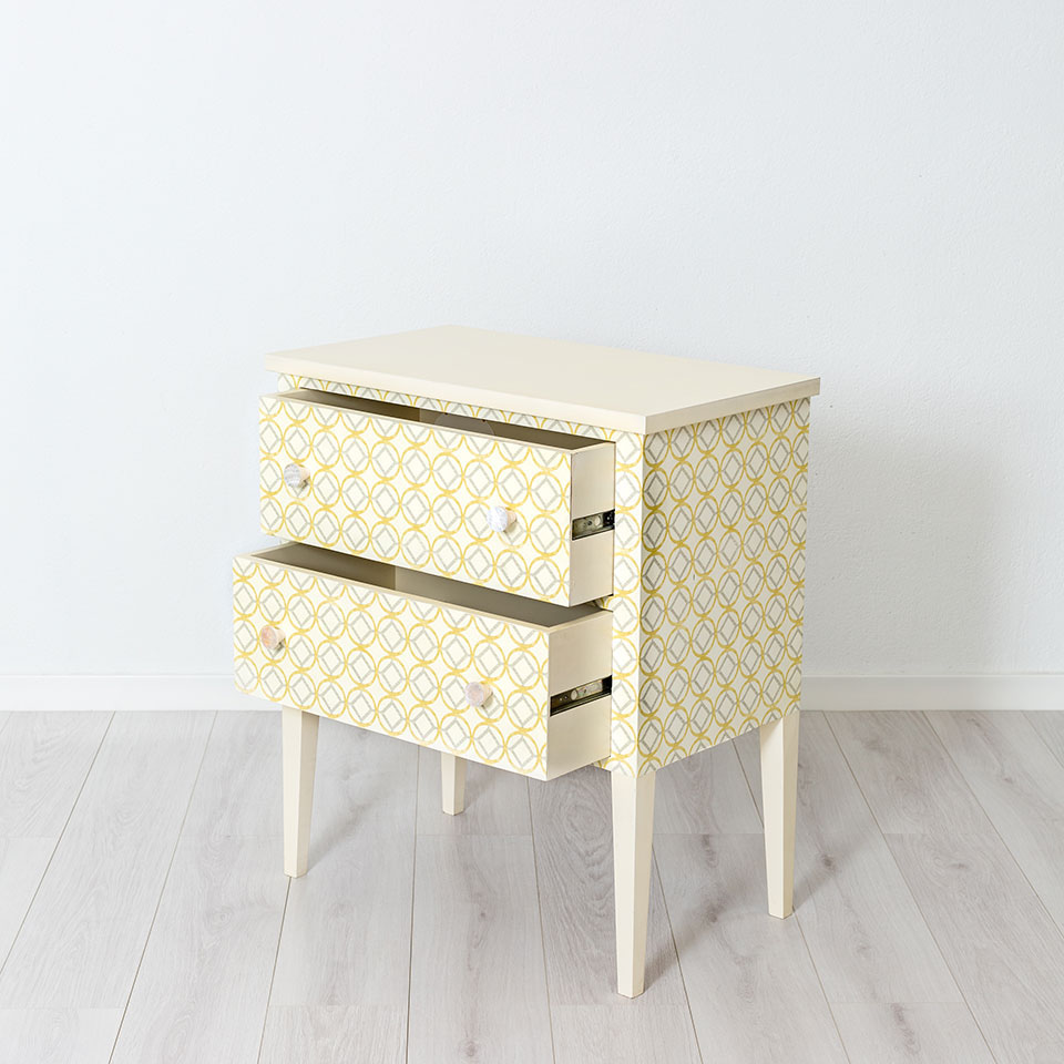 Versa Hanne Comodino 2 Cassetti - Mobile Ausiliario Per Casa, Stile Moderno E Funzionale